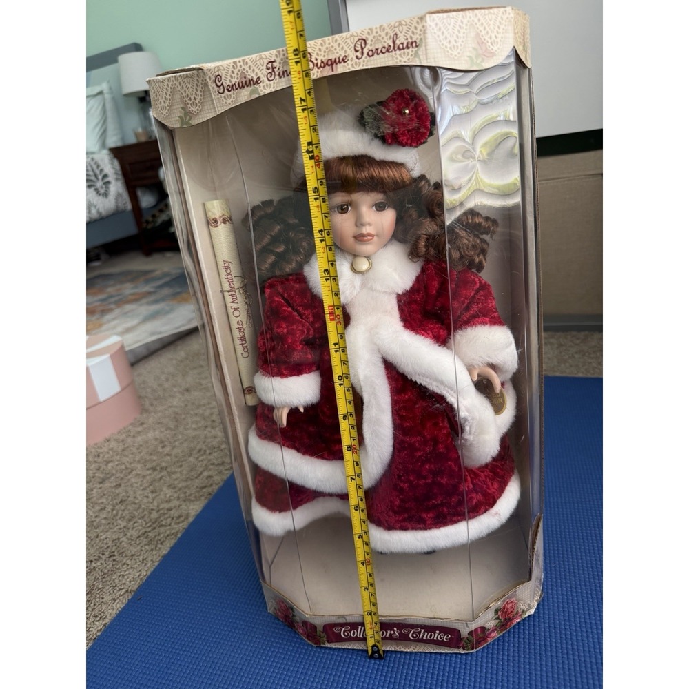 Collector's Choice Limited Edition Genuine Fine Bisque Porcelain Doll Christmas
